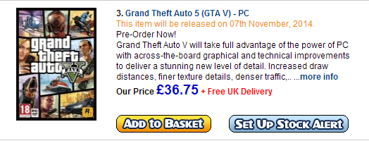Rumor rilis November untuk GTA V PC menguat setelah situs retailer yang berbeda menuliskan hal yang sama. 