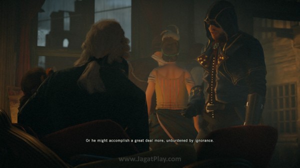 Ubisoft seolah bingung sendiri menggarap cerita Unity. Peran yang tidak jelas, ia seperti tercabut dari akar Assassin's Creed yang kita kenal selama ini.