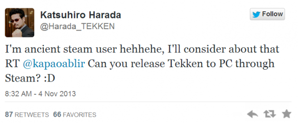 Tekken versi PC? Harada membuka lebar kemungkinan tersebut. 