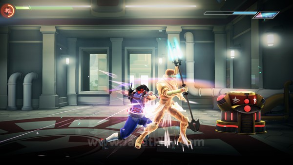 Review Strider: Kebangkitan Kembali si Ninja Biru! 6 Dengan gameplay dua dimensi seperti ini, Strider memang rawan monoton. Untungnya, cukup terobati dengan desain Kazakh yang dilemparkan oleh Double Helix Games.
