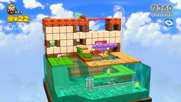 Beberapa side mission seperti Captain Toad ini menawarkan tantangan yang juga berbeda. Tidak bisa melompat, Anda harus mencari jalan terbaik untuk mengumpulkan bintang hijau yang ada. 