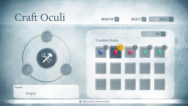 Review Child of Light: RPG “Jepang” yang Berbeda! 9 Anda bisa melakukan crafting gem untuk mendapatkan gem lebih baik. Item ini bisa disematkan untuk menghasilkan buff status permanen untuk setiap karakter yang ada.