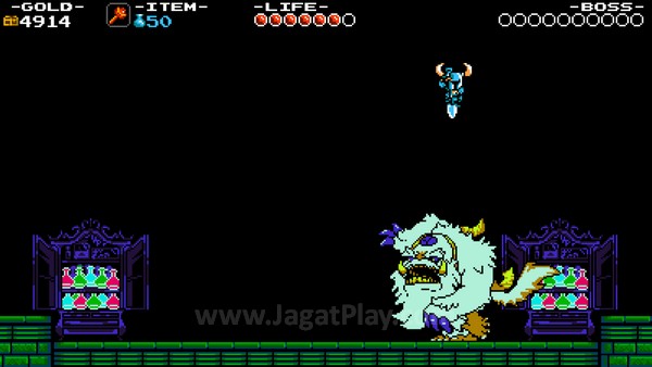 Review Shovel Knight: Mesin Waktu ke Tahun 1990! 2 Tidak hanya sekedar menyerang biasa, Shovel Knight juga bisa menggunakan sekopnya sebagai Pogo Stick yang akan menyerang secara vertikal.