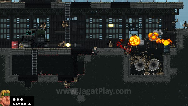 Review Expendabros: Sinergi Film - Game Keren dan GRATIS! 7 Kemampuan untuk menghancurkan lingkungan ini menjadi pedang bermata dua. Terkadang Anda menghancurkan jalan yang seharusnya mudah untuk dilalui, menjadi sesuatu yang butuh kecekatan tangan ekstra.