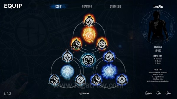 Skema ini akan membantu Anda mendapatkan sedikit gambaran. Setiap sigils hadir dengan satu serangan individu, satu perisai untuk bertahan, dan satu serangan area.