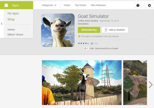 Goat Simulator akhirnya tersedia untuk perangkat mobile berbasis Android dan iOS.