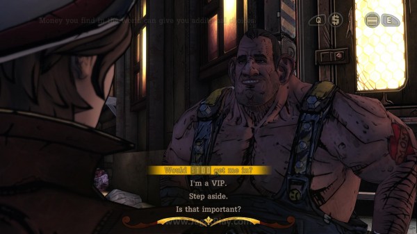 Review Tales from the Borderlands: Sisi Lain Cerita yang Menarik! 7 Sama sepertinya item yang mungkin hanya bisa Anda temukan via ECHO-Eye, akumulasi jumlah uang tertentu yang dikumpulkan oleh Fiona akan membuka opsi tertentu.
