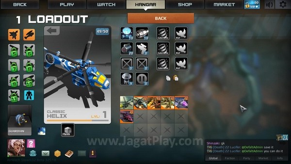 Review AirMech: MOBA Mecha Full Action! 5 Mech dapat Anda lengkapi dengan beragam persenjataan