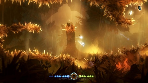 Ada kesan terkadang bahwa desainer level di Ori and the Blind Forest memang berasal dari neraka. Tidak percaya? Lihat semua duri yang menunggu keteledoran Anda ini.