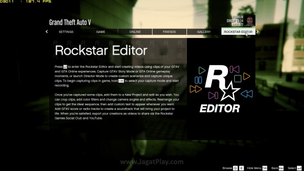 Rockstar Editor - fitur eksklusif yang disuntikkan Rockstar untuk versi PC.