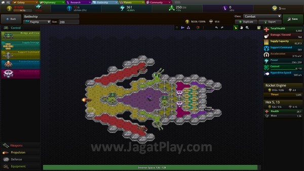 Review Star Ruler 2: Kerajaan Galaksi Berskala Epik! 6 Anda dapat merancang sendiri kekuatan yang ada di dalam kapal tempur