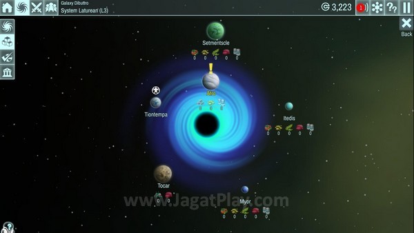 Setiap planet menawarkan jenis resource yang berbeda