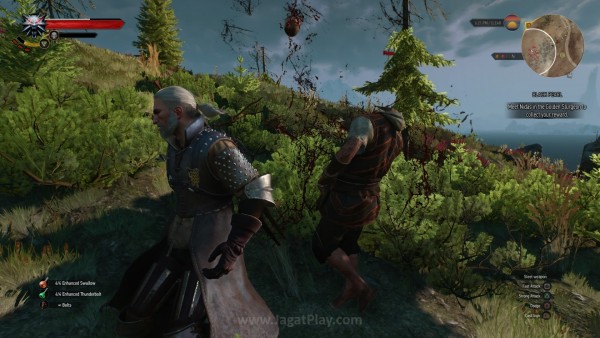 Review The Witcher 3: Pengalaman RPG Tanpa Banding! 11 Geralt sendiri dipersenjatai dua jenis senjata - Steel Sword untuk musuh non-monster dan Silver Sword untuk tipe monster. Tenang saja, Anda tidak perlu melakukannya secara manual. Geralt akan mengeluarkan pedang yang sesuai dengan tipe musuh yang ia hadapi secara otomatis.