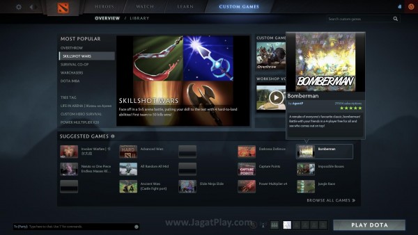 Custom Games yang kini jadi highlight.
