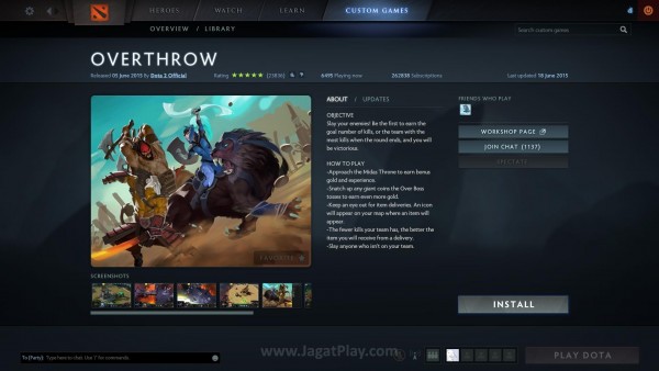Custom Games hadir dengan deksripsi jelas soal konsep permainan yang ia tawarkan. 