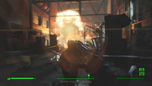 Review Fallout 4: Tak Sefantastis yang Dibayangkan! 11 Gun handlingnya terasa begitu nyaman. Ketika mendapatkan senjata yang mulai bisa diandalkan dan jumlah peluru yang lebih banyak, kami mulai mencicipiniya layaknya sebuah game FPS dengan elemen RPG.