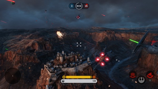 Review Star Wars Battlefront: Konten Tak Sepadan Harga! 17 Favorit kami? Tentu saja Fighter Squadron yang akan membawa Anda langsung ke pertempuran udara.