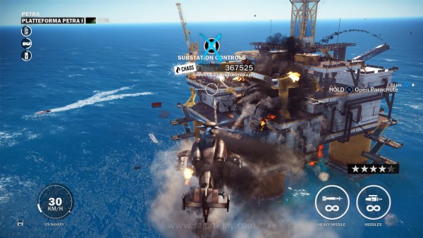 Begitu Anda menghancurkan struktur masif dengan helikopter, misalnya, framerate akan jatuh.