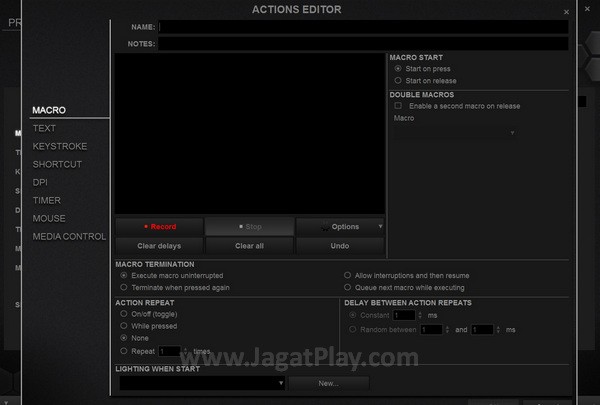 Setting macro yang rumit dan lengkap dapat Anda temui di program driver