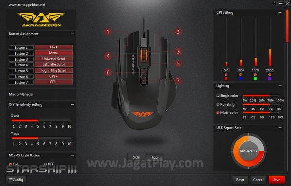 Review Armaggeddon NRO-5 Starship III: Mouse RGB Murah! 1 Desain software yang pantas untuk diacungi jempol. Sederhana, elegan, informatif.
