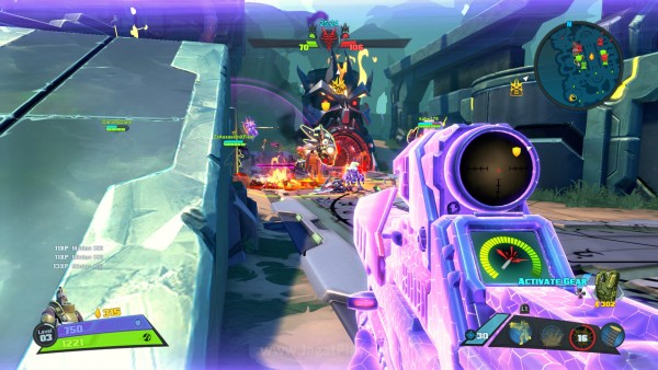 Menjajal BETA Battleborn: Borderlands Versi MOBA? 3 Paradise meminta Anda mengawal creep untuk masuk ke grinder musuh.