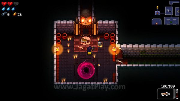 Inilah tujuan dari tiap lantai di Gungeon; pintu masuk ke area boss!