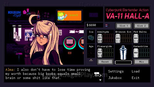 Review VA-11 HALL-A: Cerita Super Menarik! 1 ...Sampai hacker jenius yang selalu diremehkan kemampuannya karena terlalu cantik