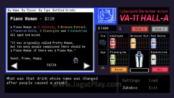 Review VA-11 HALL-A: Cerita Super Menarik! 2 Terkadang Anda mendapatkan pesanan yang perlu ditebak nama minumannya!