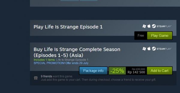 Life is Strange Eps. 1 Original Kini Gratis 2 Life is Strange Eps. 1 original kini gratis. Anda bisa mengunduhnya langsung di Steam.