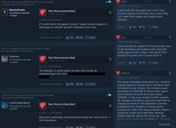 Setelah komentar pedas sang developer terhadap kasus Pewdiepie, halaman store Firewatch di Steam langsung dibanjiri review negatif.