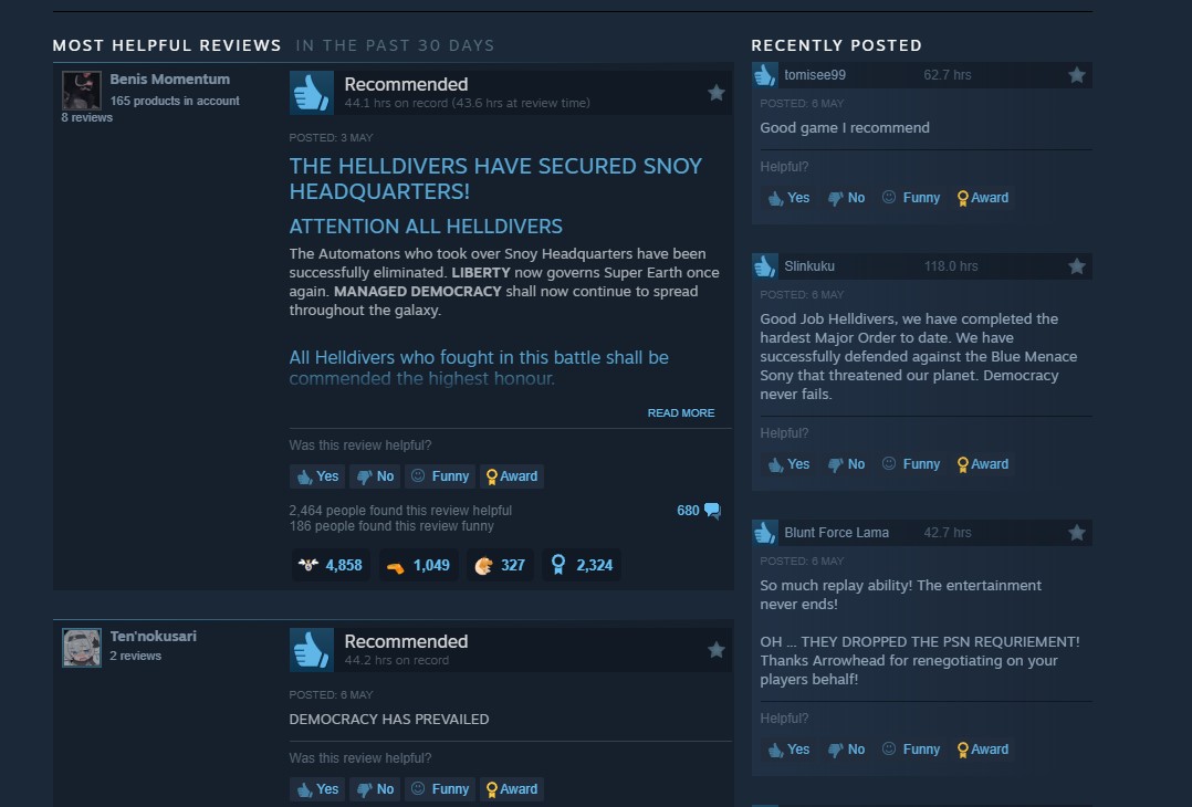 helldivers 2 steam review1