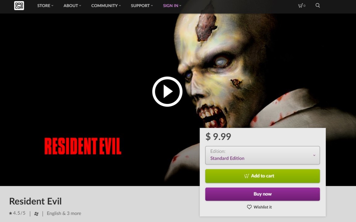 resident evil ps1 gog