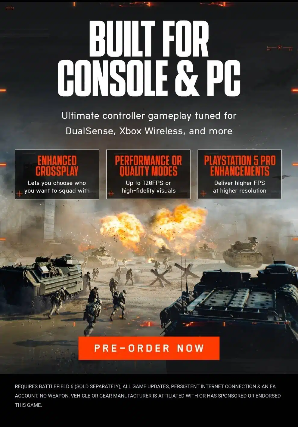 Performa Battlefield 6 Dikabarkan Akan Sentuh 120 FPS di Console 1 battlefield 6