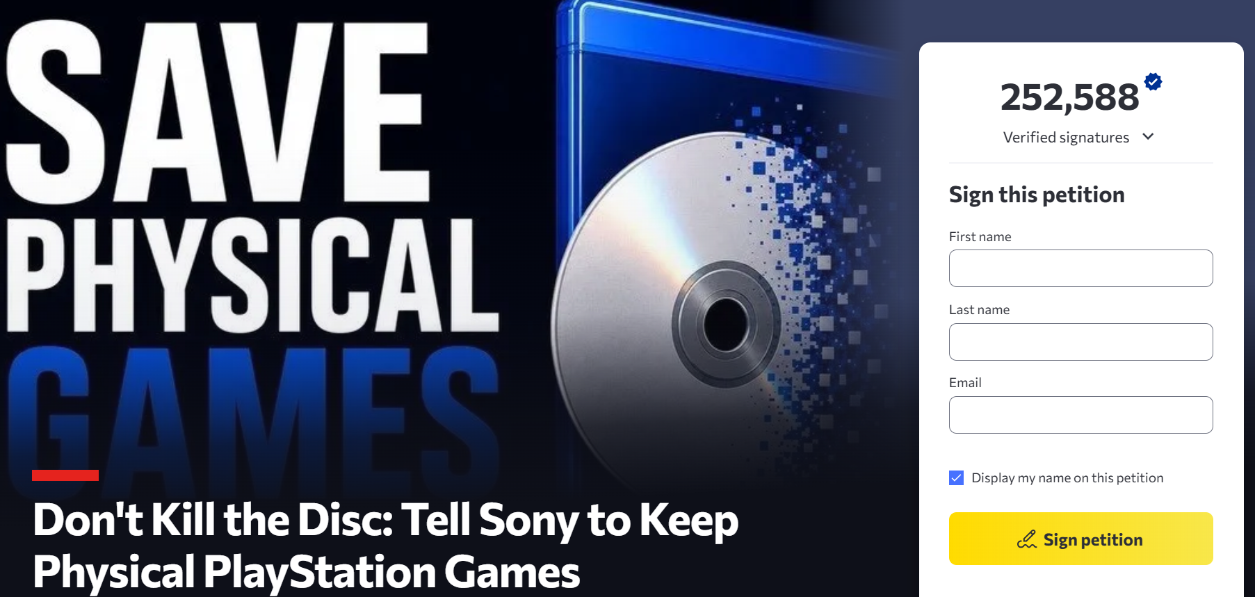Petisi Menentang Kebijakan Sony Terus Mendapatkan Dukungan Besar 1 dont kill the disc sony