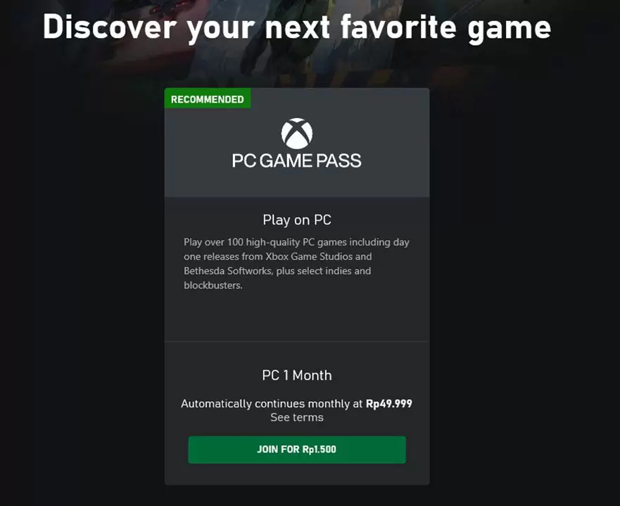PC Game Pass Akhirnya Resmi Masuk ke Indonesia